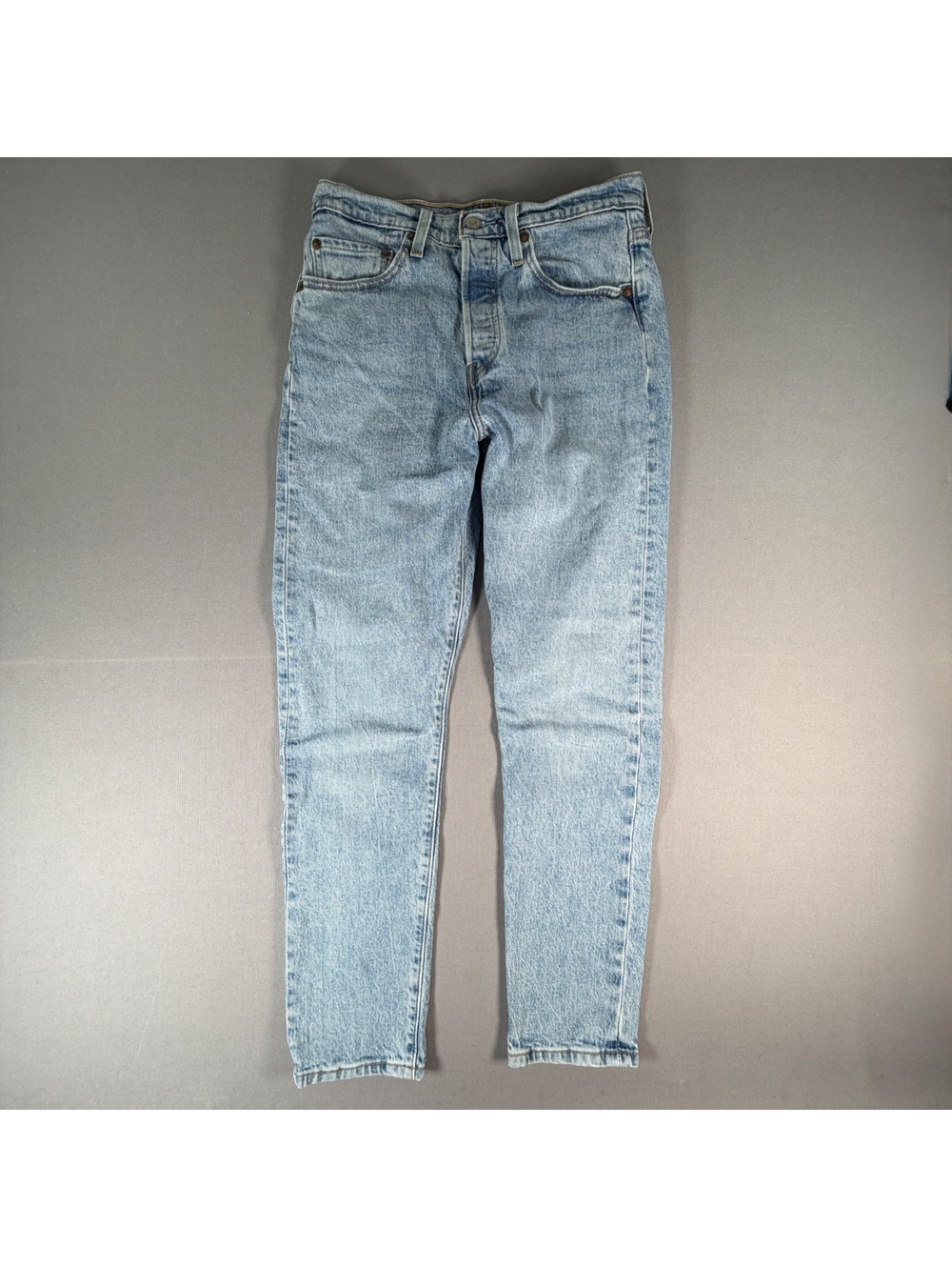 Levis 501S Skinny Jeans Womens W27 L28 Big E Light Wash Button Fly Denim